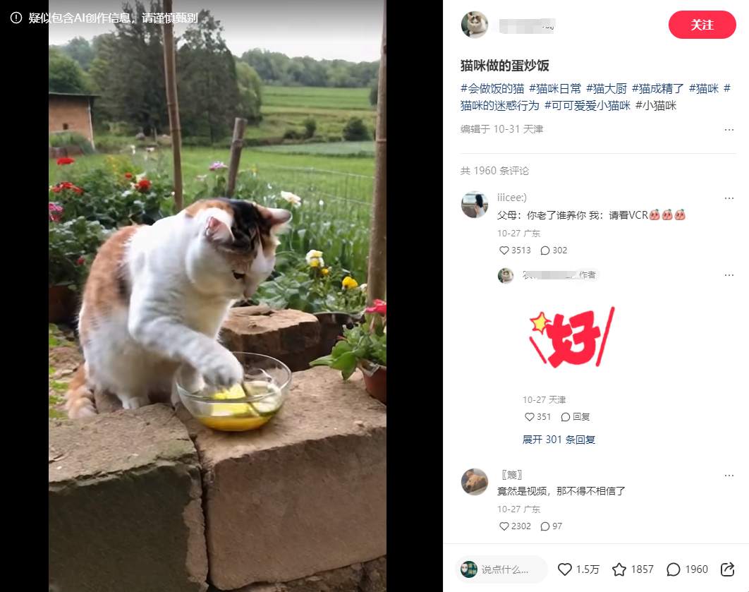 图片[2]-小红书上2个月涨粉2万+ 的猫咪做饭视频  五分钟教会你-知赚网